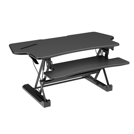 Black Desk Converters - Extra Wide Height Adjustable Standing Desk Converter - Mount-It! - MI-7925