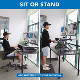 Black Desk Converters - Extra Wide Sit-Stand Desk Converter with Dual Monitor Mount - Mount-It! - MI-8052