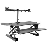 Black Desk Converters - Extra Wide Sit-Stand Desk Converter with Dual Monitor Mount - Mount-It! - MI-8052