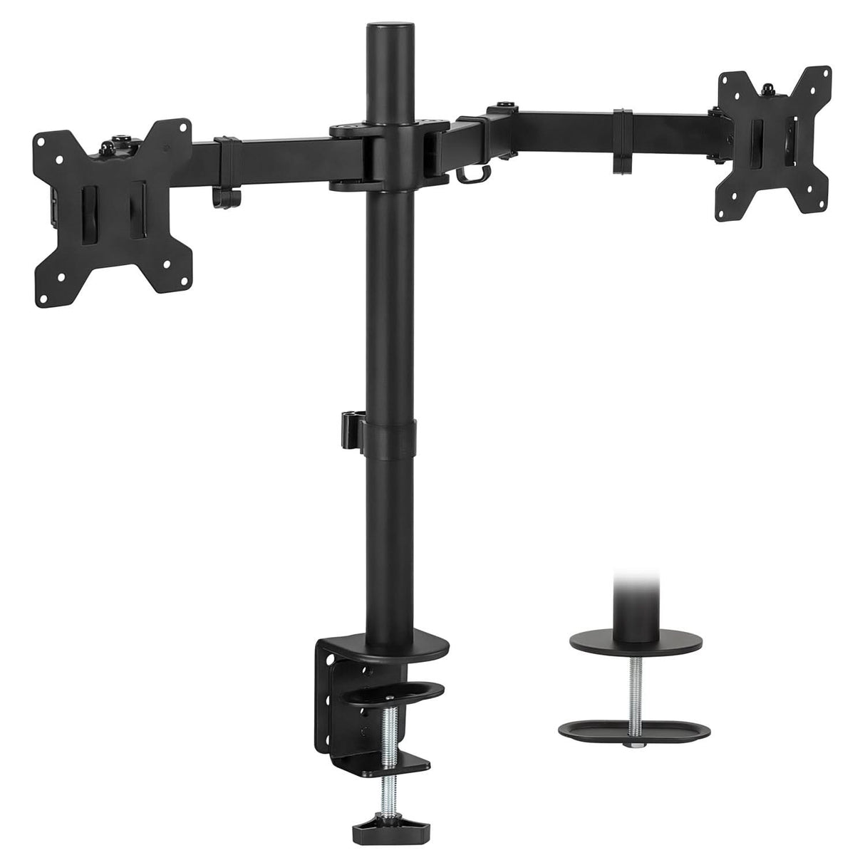 Black Monitor Mount - Full Motion Dual Monitor Desk Mount, Fits 32" Monitors - Mount-It! - MI-2752L