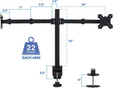 Black Monitor Mount - Full Motion Dual Monitor Desk Mount, Fits 32" Monitors - Mount-It! - MI-2752L