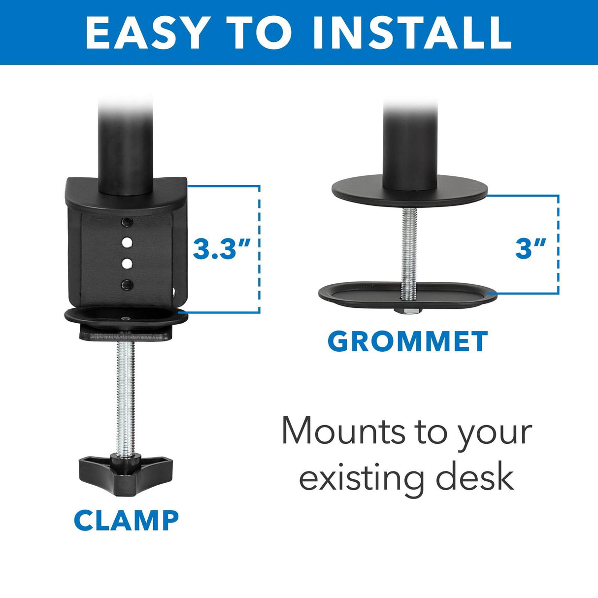 Black Monitor Mount - Full Motion Dual Monitor Desk Mount - Mount-It! - MI-2752