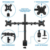 Black Monitor Mount - Full Motion Dual Monitor Desk Mount - Mount-It! - MI-2752