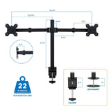 Black Monitor Mount - Full Motion Dual Monitor Desk Mount - Mount-It! - MI-2752