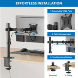 Black Monitor Mount - Full Motion Monitor Mount - Mount-It! - MI-2751