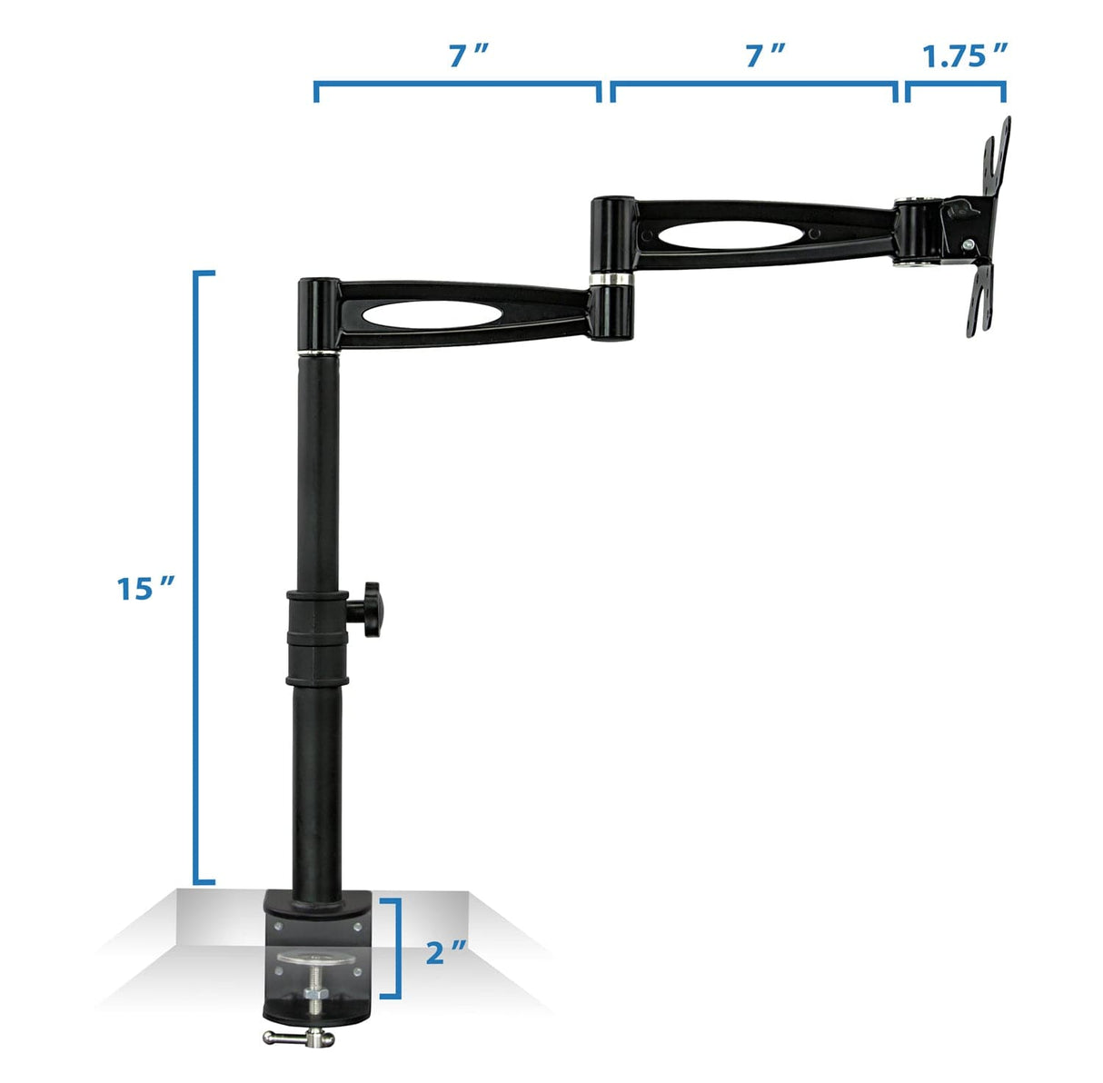 Black Monitor Mount - Full Motion Single Monitor Desk Mount - Mount-It! - MI-705