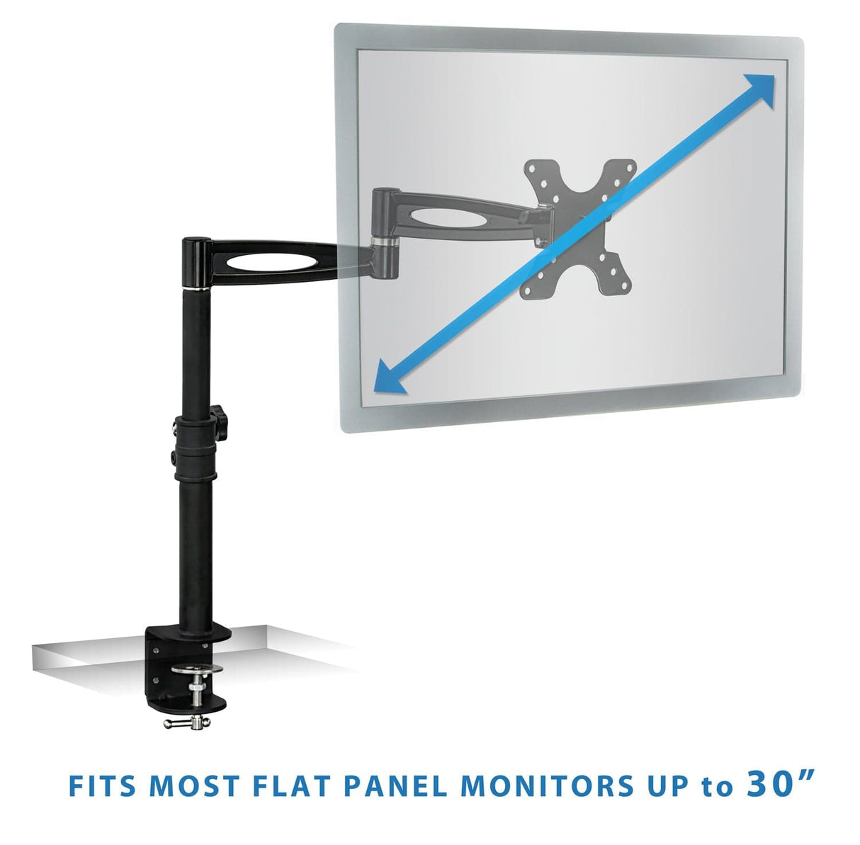 Black Monitor Mount - Full Motion Single Monitor Desk Mount - Mount-It! - MI-705