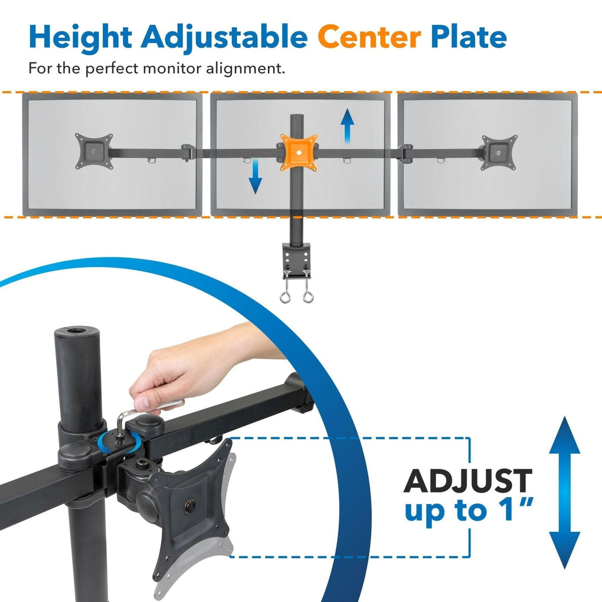 Black Monitor Mount - Full Motion Triple Monitor Desk Mount - Mount-It! - MI-753