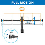 Black Monitor Mount - Full Motion Triple Monitor Desk Mount - Mount-It! - MI-753