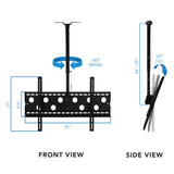 Black TV Mount - Full-Motion TV Ceiling Mount 42-90” Screens - Mount-It! - MI-501L