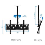 Black TV Mount - Full-Motion TV Ceiling Mount 42-90” Screens - Mount-It! - MI-501L