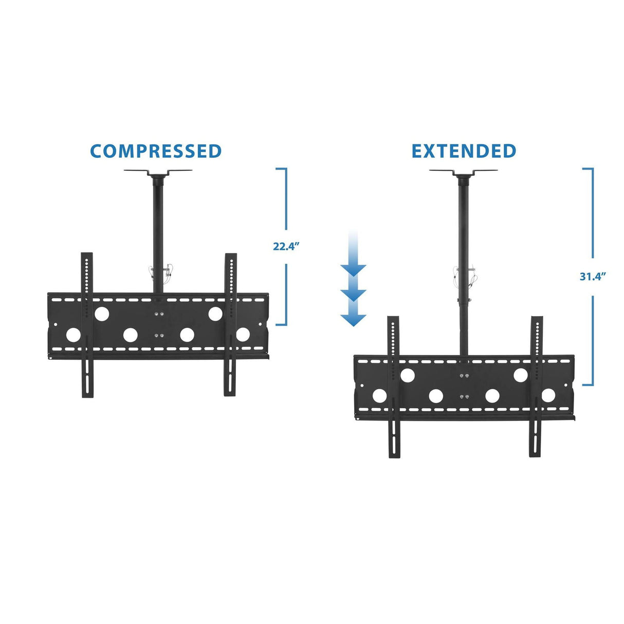 Black TV Mount - Full-Motion TV Ceiling Mount - Mount-It! - MI-501B