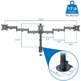 Black Monitor Mount - Fully Adjustable Triple Computer Monitor Mount - Mount-It! - MI-1753