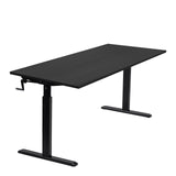 Black Standing Desk - Hand Crank Standing Desk with 55" Tabletop - Black Base - Mount-It! - MI-18091