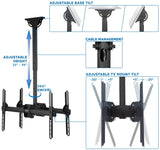 Black TV Mount - Heavy Duty Dual TV Ceiling Mount - Mount-It! - MI-510