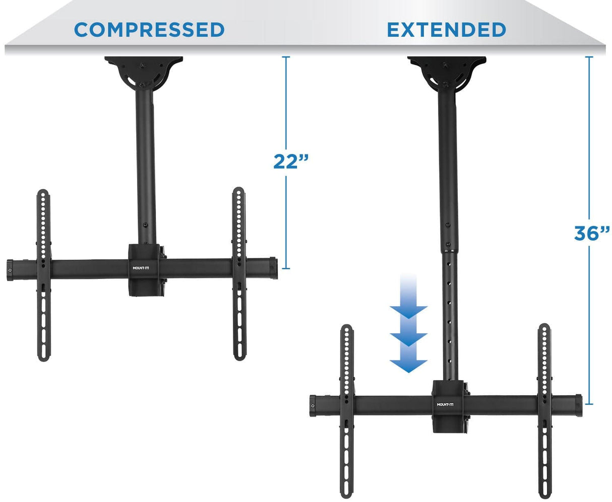 Black TV Mount - Heavy Duty Dual TV Ceiling Mount - Mount-It! - MI-510