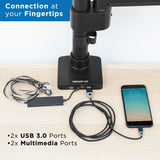 Black Monitor Mount - Heavy Duty Monitor Desk Mount w/ USB & Multimedia Ports - Mount-It! - MI-4771