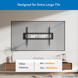 Black TV Mount - Heavy Duty XXL Fixed TV Wall Mount - Mount-It! - MI-14008