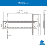 Black TV Mount - Heavy Duty XXL Fixed TV Wall Mount - Mount-It! - MI-14008