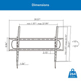 Black TV Mount - Heavy Duty XXL Tilt TV Mount - Mount-It! - MI-14009