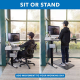 Black Standing Desk - Height Adjustable Corner Sit-Stand Desk - Mount-It! - MI-15003