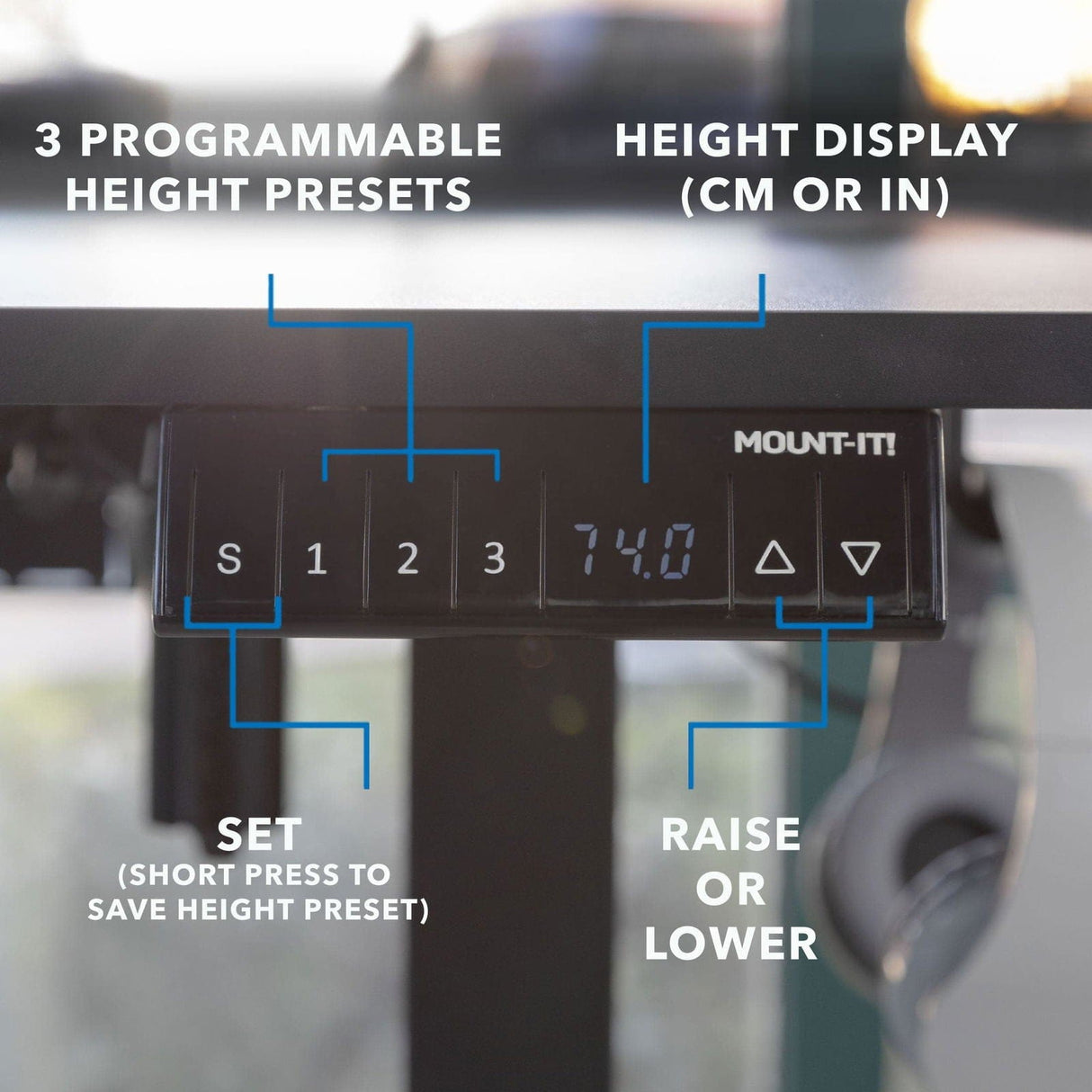 Black Standing Desk - Height Adjustable Corner Sit-Stand Desk - Mount-It! - MI-15003