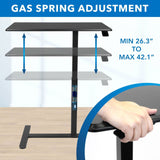 Black Mobile Standing Desk - Height Adjustable Overbed Desk - Mount-It! - MI-8040