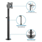 Black Monitor Mount - Height Adjustable Point of Sale (POS) Monitor Mount - Mount-It! - MI-3796