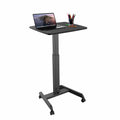 Black Mobile Standing Desk - Height Adjustable Rolling Laptop Desk - Mount-It! - MI-7997BLK