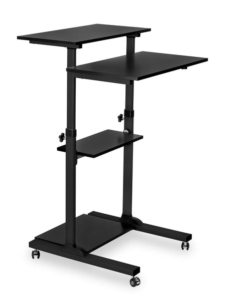 Black Mobile Standing Desk - Height Adjustable Rolling Stand up Desk - Mount-It! - MI-7940B