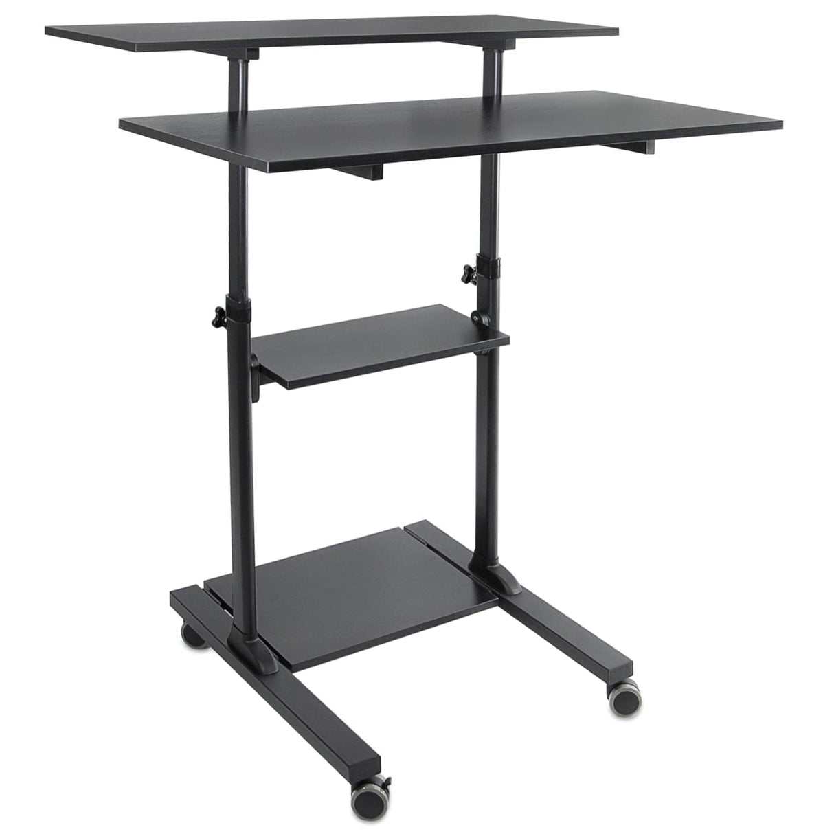 Black Mobile Standing Desk - Height Adjustable Rolling Stand up Desk - Mount-It! - MI-7970B