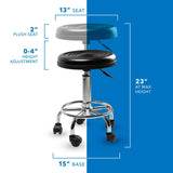 Black Desk Accessories - Height Adjustable Stool with Wheels - Mount-It! - MI-930