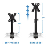 Black Monitor Mount - Height Adjustable Ultra-Wide Monitor Mount - Mount-It! - MI-706