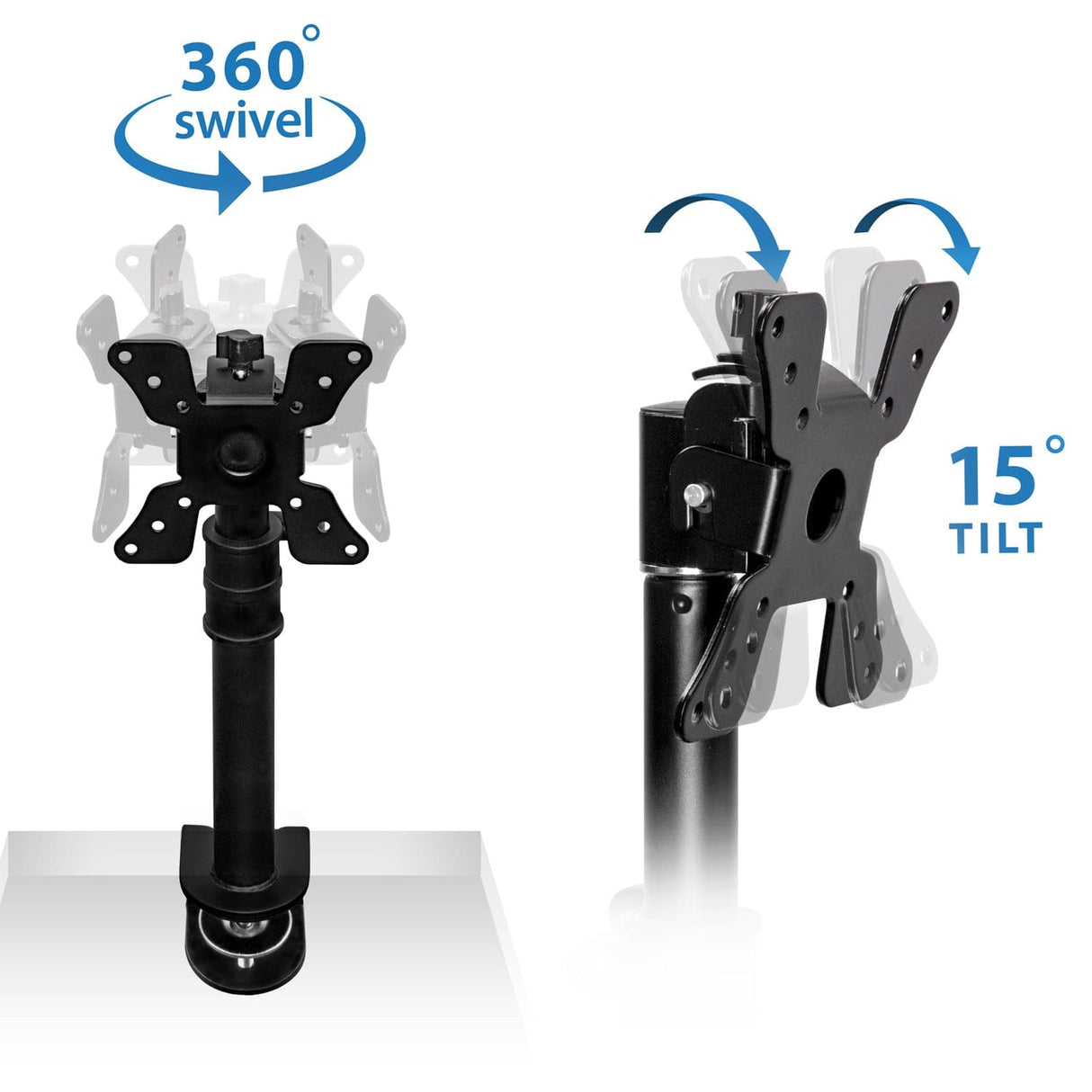 Black Monitor Mount - Height Adjustable Ultra-Wide Monitor Mount - Mount-It! - MI-706