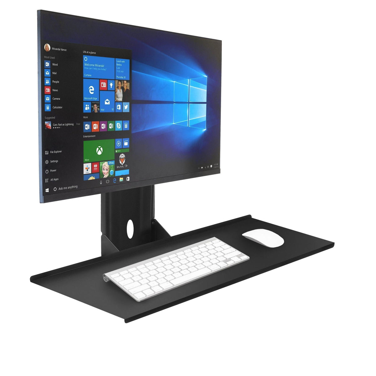 Black Wall Mounted Desk - Keyboard Tray for Monitor Wall or Desk Mounts - Mount-It! - MI-7917