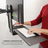 Black Wall Mounted Desk - Keyboard Tray for Monitor Wall or Desk Mounts - Mount-It! - MI-7917