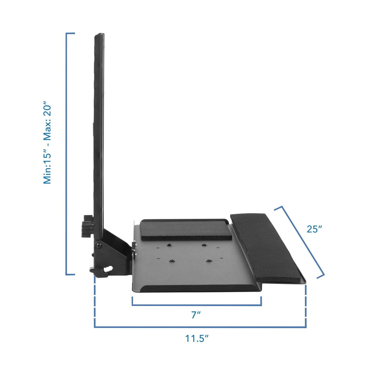 Black Wall Mounted Desk - Keyboard Tray VESA Mount - Mount-It! - MI-7915