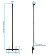 Black TV Mount - Large Full Motion Ceiling TV Mount - Mount-It! - MI-509XL