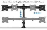 Black Monitor Mount - Low Profile Dual Monitor Desk Mount - Mount-It! - MI-2772