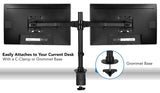 Black Monitor Mount - Low Profile Dual Monitor Desk Mount - Mount-It! - MI-2772