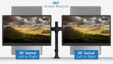 Black Monitor Mount - Low Profile Dual Monitor Desk Mount - Mount-It! - MI-2772