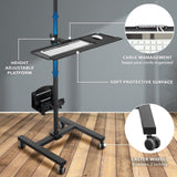 Black Mobile Standing Desk - Mobile Cart With Monitor Mount & CPU Holder - Mount-It! - MI-7948