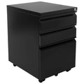 Black File Cabinet - Mobile File Cabinet with 3 Drawers - Mount-It! - MI-941B