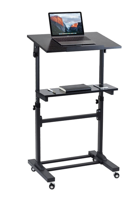 Black Mobile Standing Desk - Mobile Lectern Stand Up Desk - Mount-It! - MI-7941