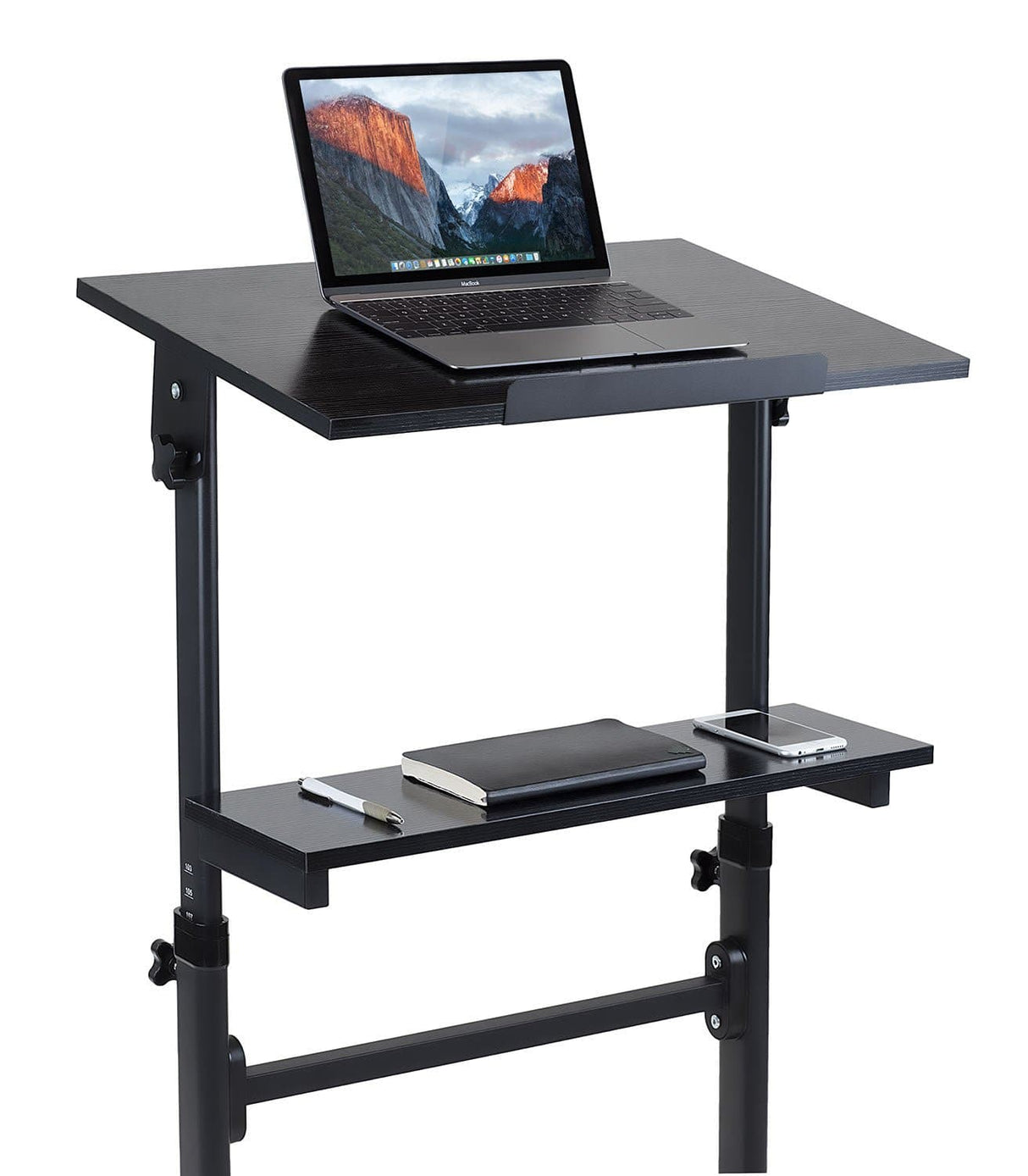 Black Mobile Standing Desk - Mobile Lectern Stand Up Desk - Mount-It! - MI-7941