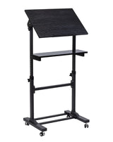 Black Mobile Standing Desk - Mobile Lectern Stand Up Desk - Mount-It! - MI-7941