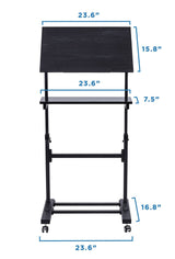 Black Mobile Standing Desk - Mobile Lectern Stand Up Desk - Mount-It! - MI-7941