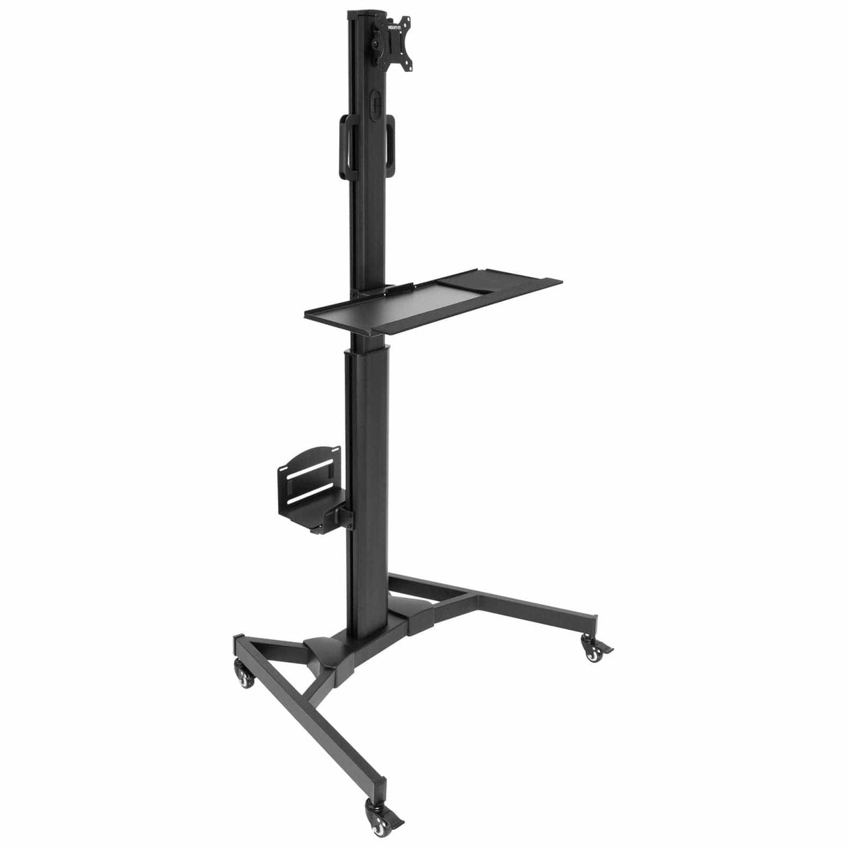 Black Mobile Standing Desk - Mobile PC Workstation - Mount-It! - MI-7985