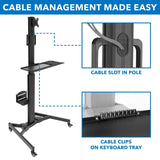 Black Mobile Standing Desk - Mobile PC Workstation - Mount-It! - MI-7985