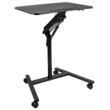 Black Mobile Standing Desk - Mobile Standing Desk w/ Locking Wheels - Mount-It! - MI-7969